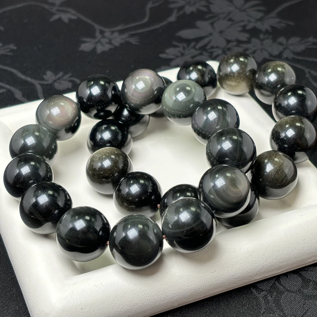 【老郑家】 黑曜石手串 约17mm+多样性发一件