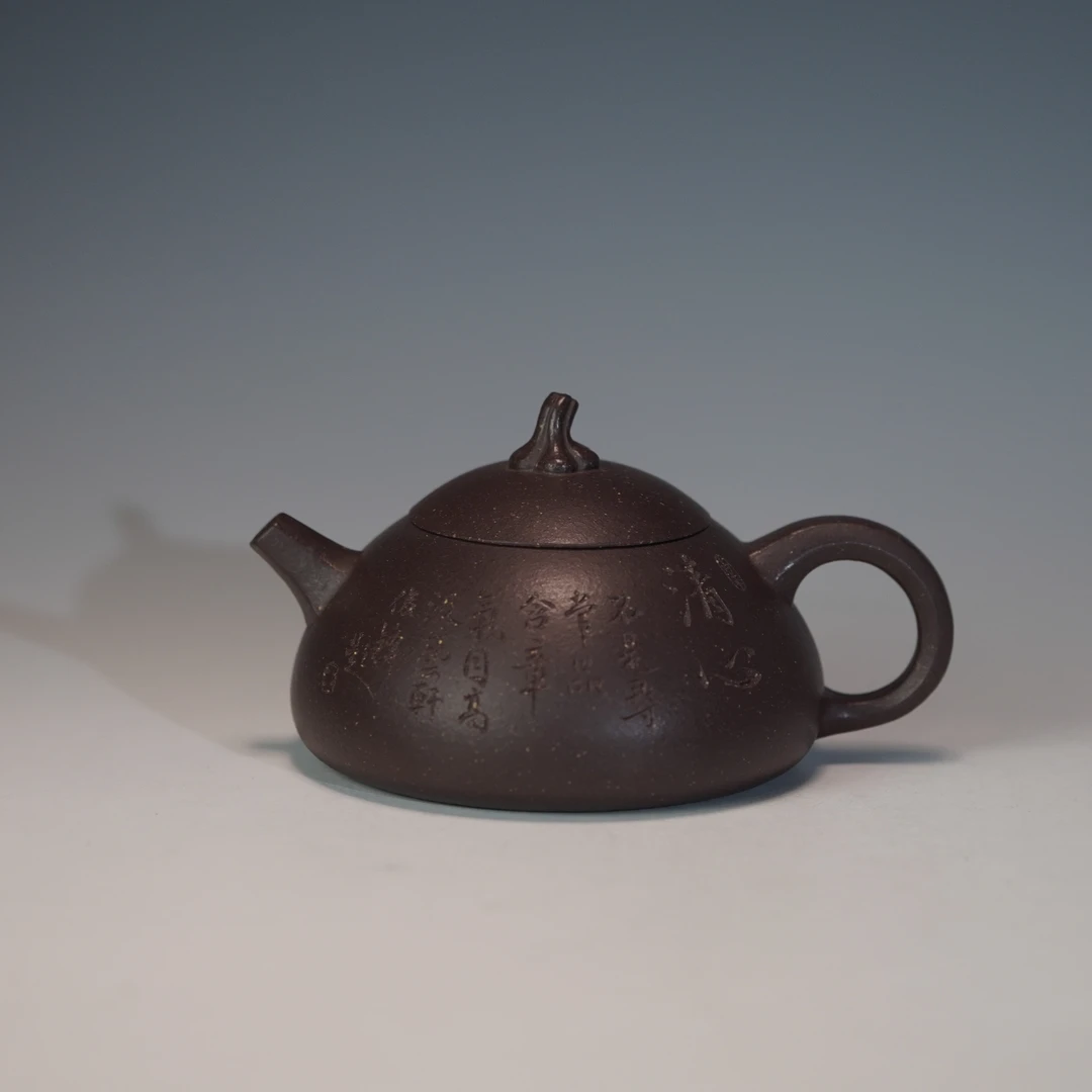 lot.21432 王俊锋 青灰段秋趣壶 220cc