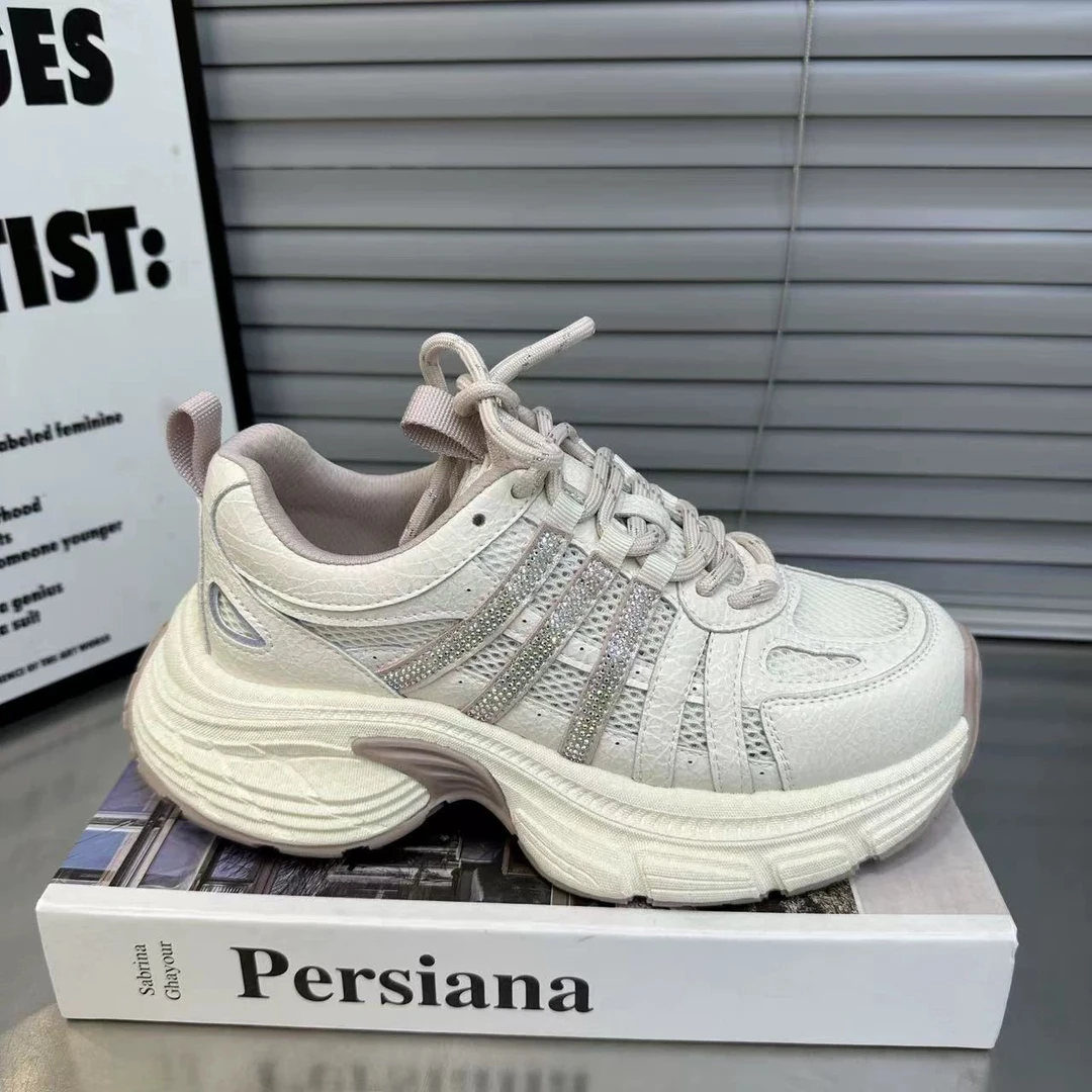 夏季女士春季网面老爹鞋女士潮流休闲鞋透气时尚休闲鞋女款