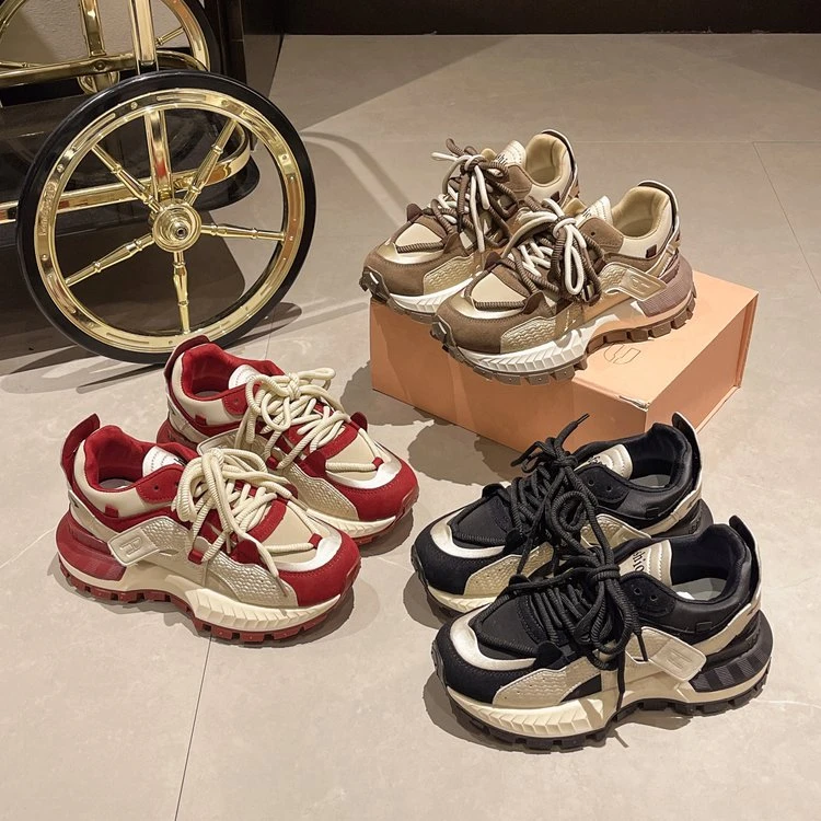 厚底老爹鞋新款时尚运动休闲鞋阿甘拼色老爹鞋7306