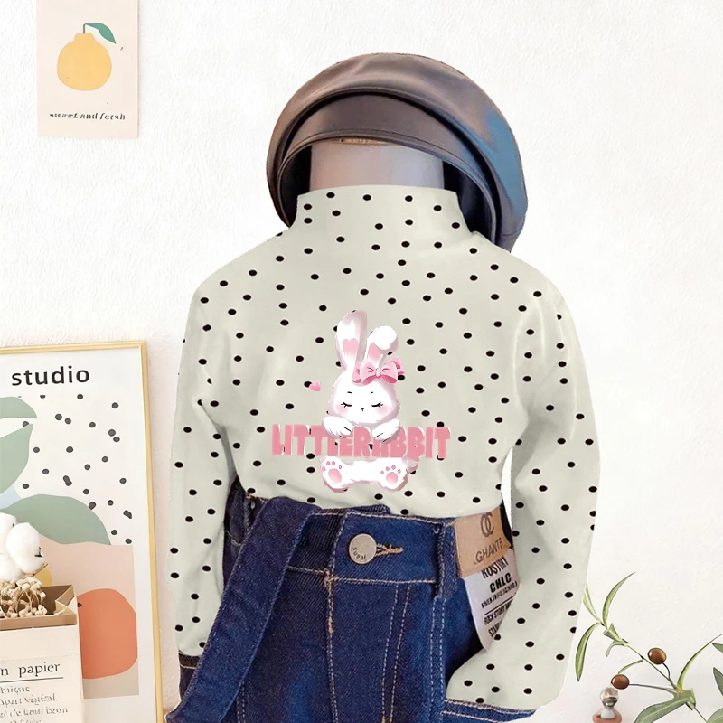 女童半高领德绒打底衫2025冬装新款儿童小宝宝洋气中小童T恤上衣