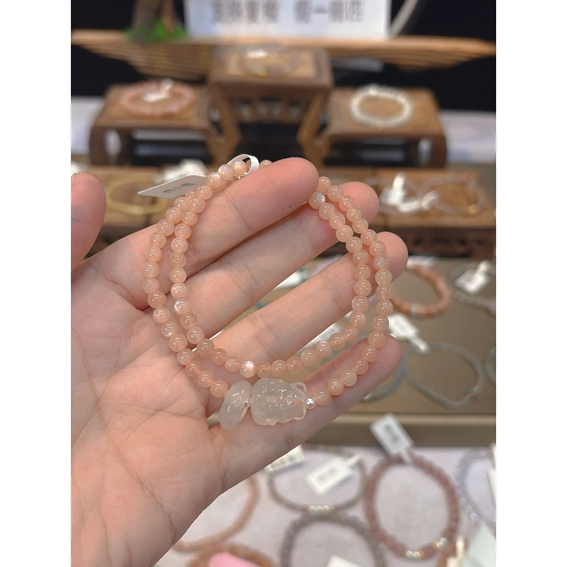 双圈橙月光搭玉髓凤九和跑环款手串Y1293