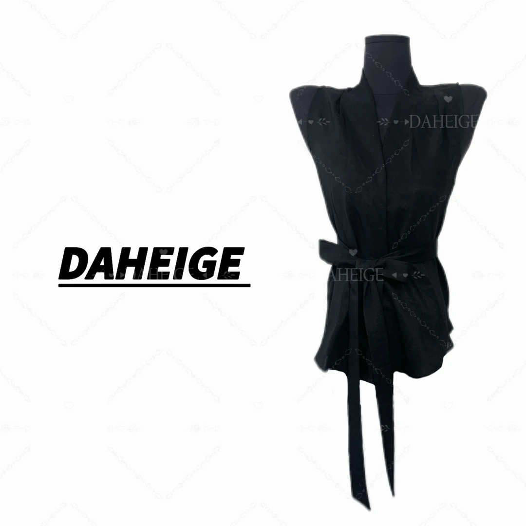 【D.hge】982#夏季新款设计感小众绑带收腰显瘦百搭无袖上衣