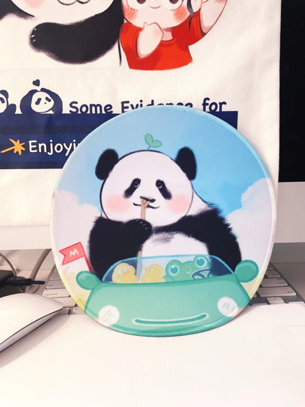 【原创插画大熊猫莽小五】通用可爱橡胶吸汗创意鼠标垫动物动物