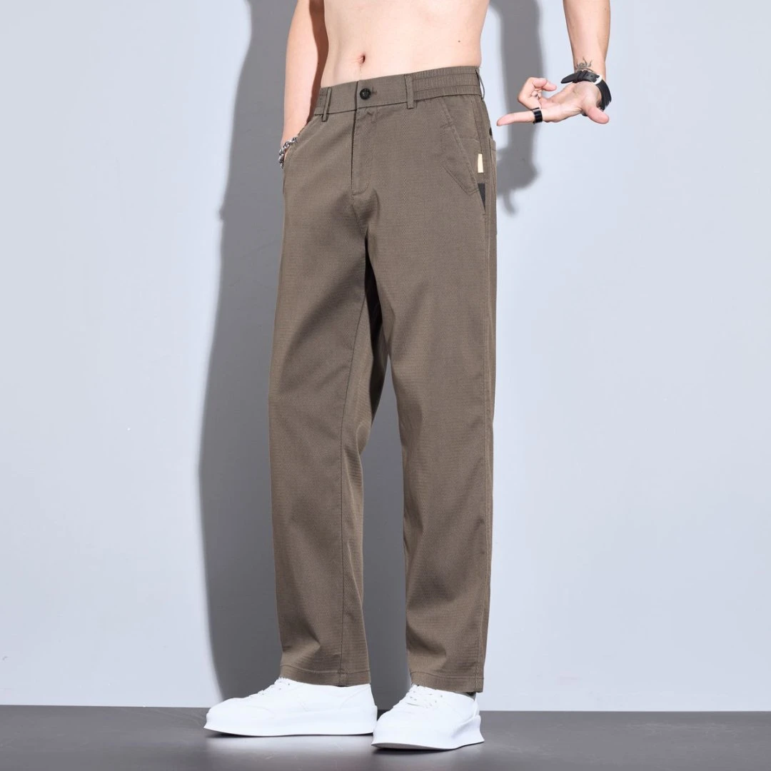 2025夏秋季新款男士轻商务休闲裤直筒版型简约百搭宽松时尚薄款