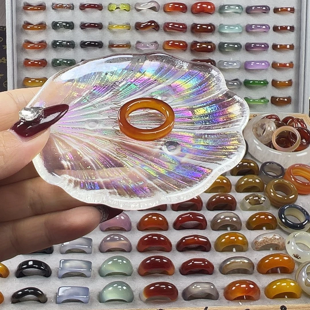 玛瑙/玉髓未镶嵌戒指B14不退换17.4港16