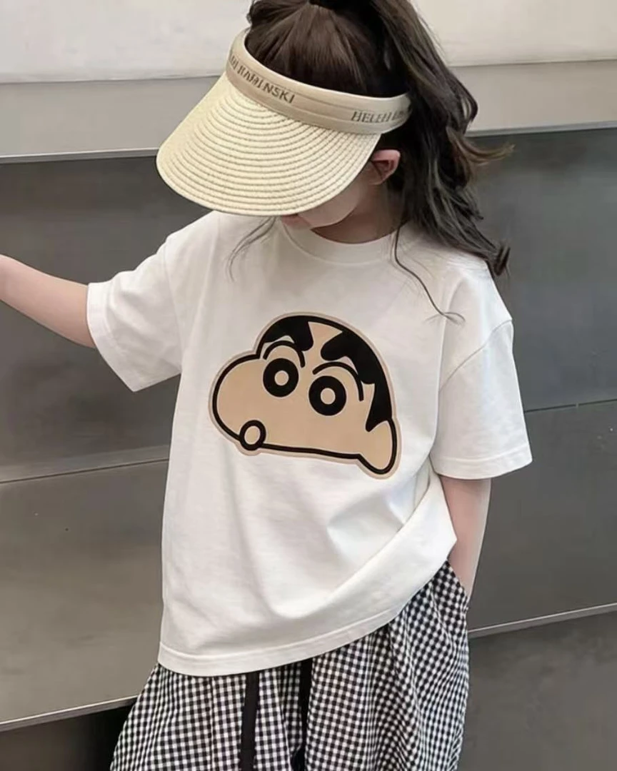 NN644-儿童卡通蜡笔小新短袖T恤夏季宽松洋气百搭中大