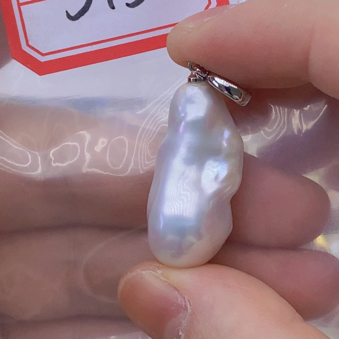 淡水珍珠银S925镶嵌吊坠(赠链)