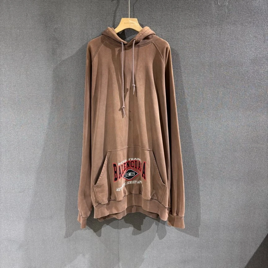 90新 Balenciaga/巴黎世家 （pm）蝙蝠侠做旧帽衫 2码无领标/9248