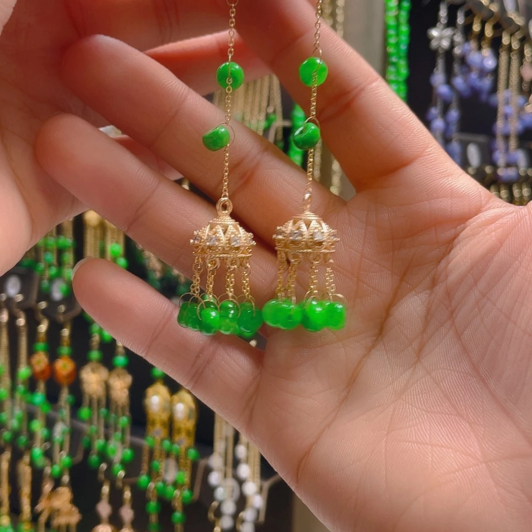 翡翠合金耳饰翡翠