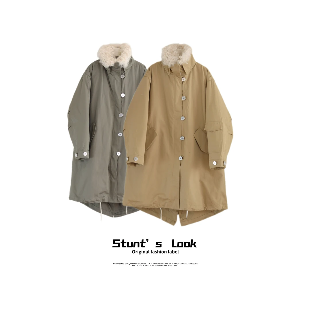 停卖 1277单品链接 新款韩系百搭可脱卸多种穿搭羽绒款风衣派克服