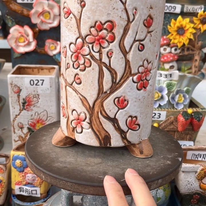 紫砂花盆粗陶材质多肉花盆