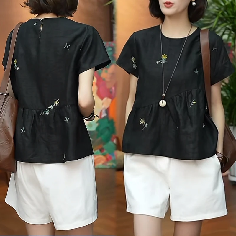 休闲套装女2026夏季新款时尚宽松t恤休闲阔腿纯色短裤潮流两件套