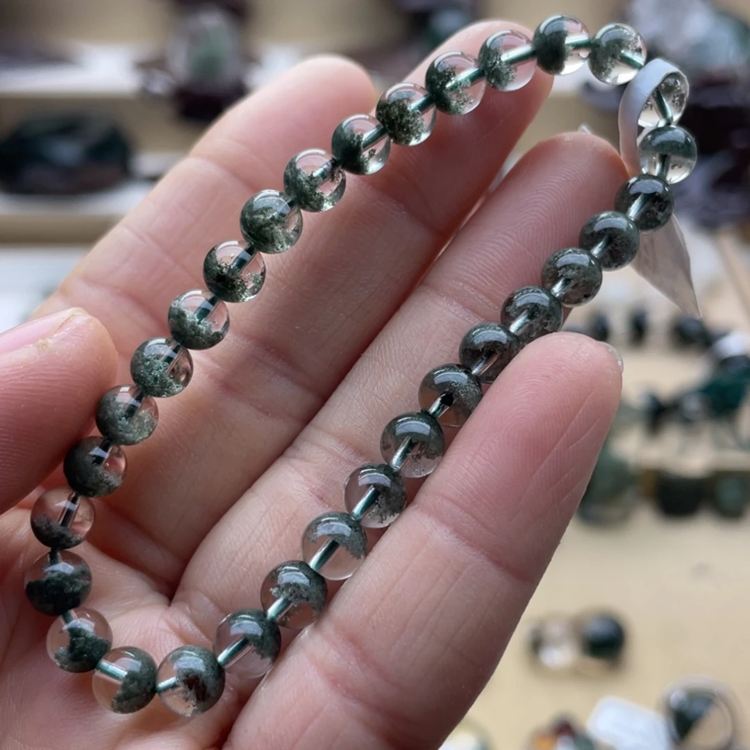 手链水晶未镶嵌绿幽灵聚宝盆手串