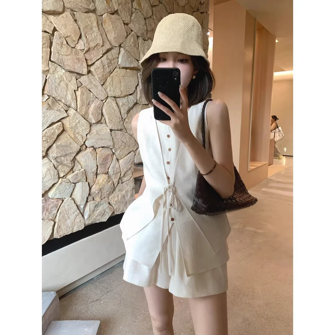 芝士Cheese◆泰兰德巷尾夏季老钱风气质时尚上衣短裤两件套套装女