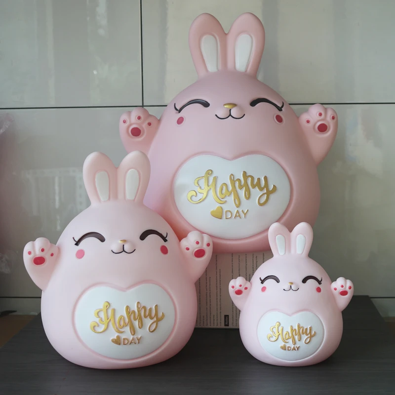 卡通十二生肖兔子儿童存钱罐大号防摔只进不出储蓄罐女孩生日礼物