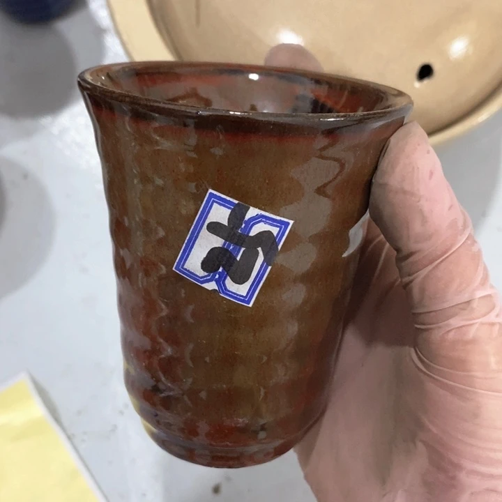 瓷片五厂铁红釉闻香杯微瑕疵
