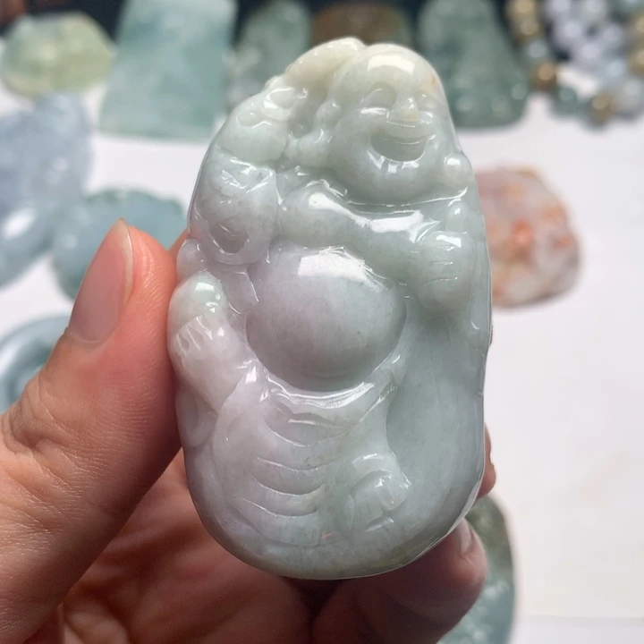 翡翠未镶嵌颈饰佛公14
