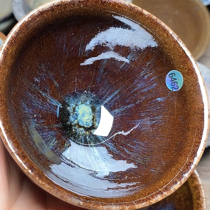 正***堂茶盏落灰烧酱玉带紫彩毫