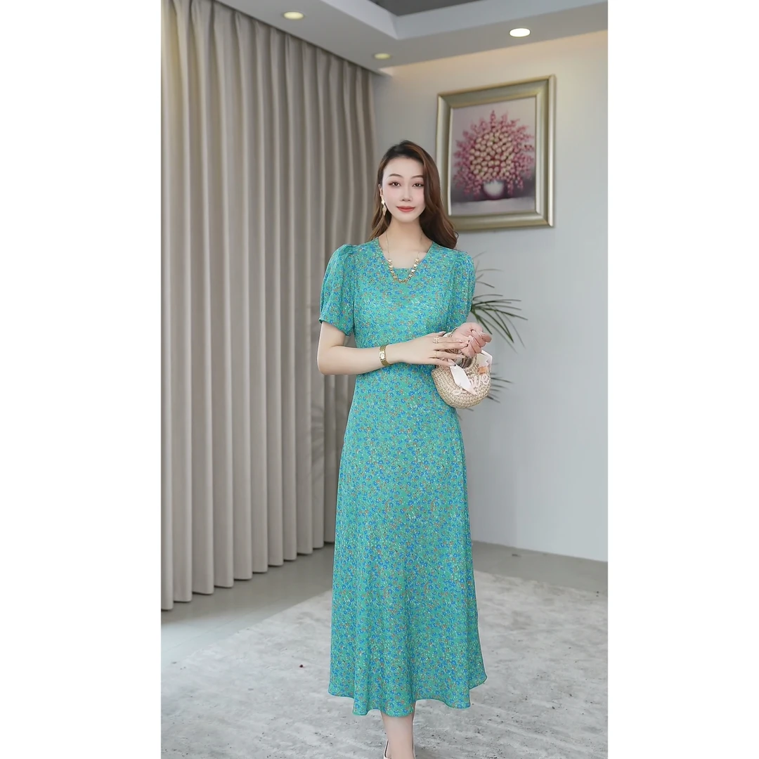 Hangsixiang.小爽【半夏】女神花色连衣裙5889