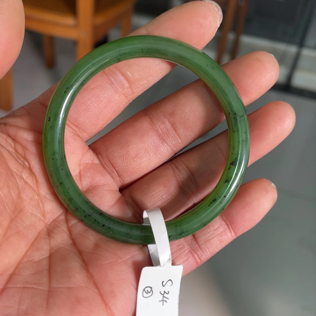 和田玉（碧玉）手镯未镶嵌青**原