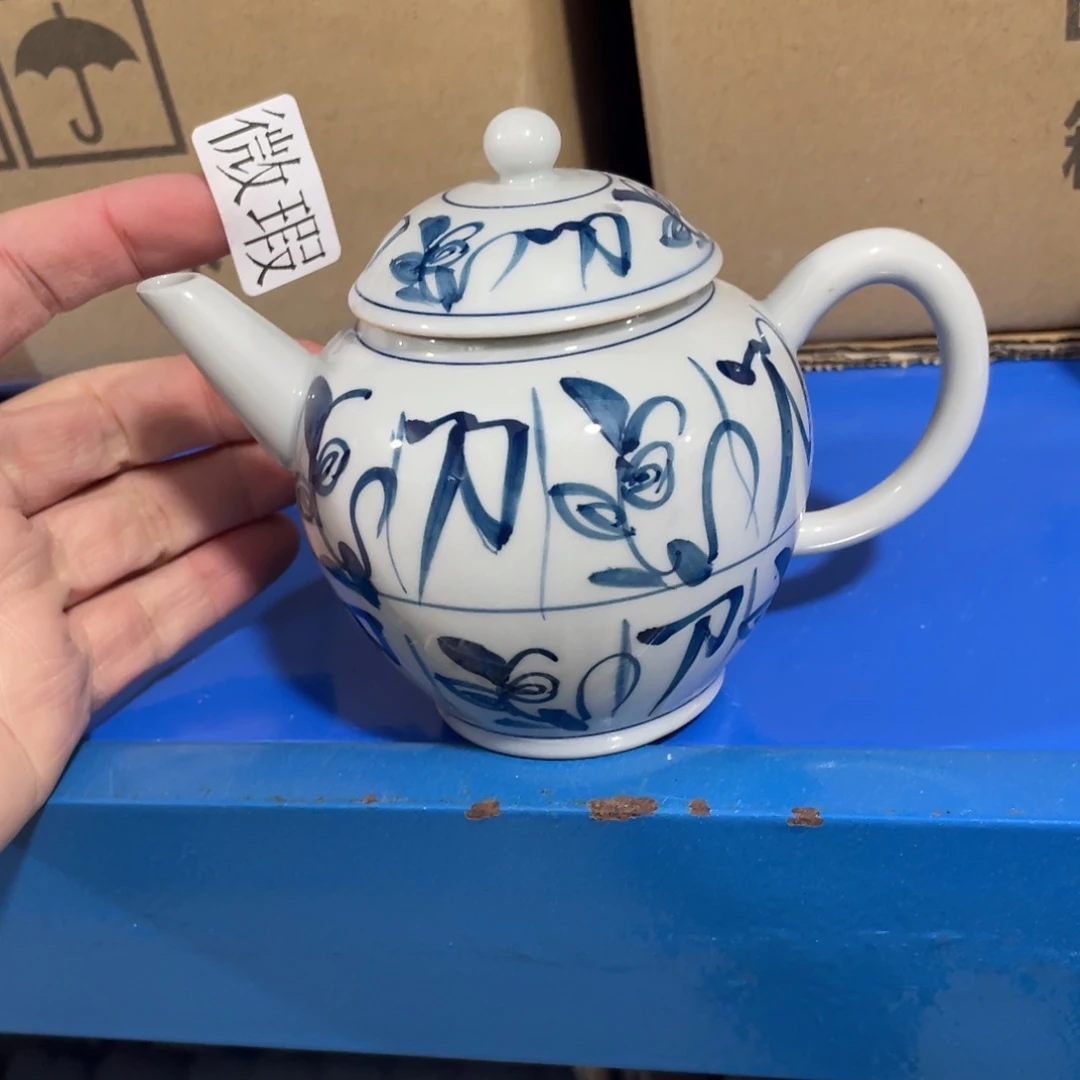 釉下手绘茶具微瑕