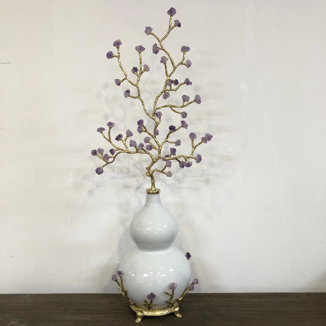 BCH/BORCH/博瑞奇黄铜陶瓷水晶葫芦造型桌面装饰摆件（09015）