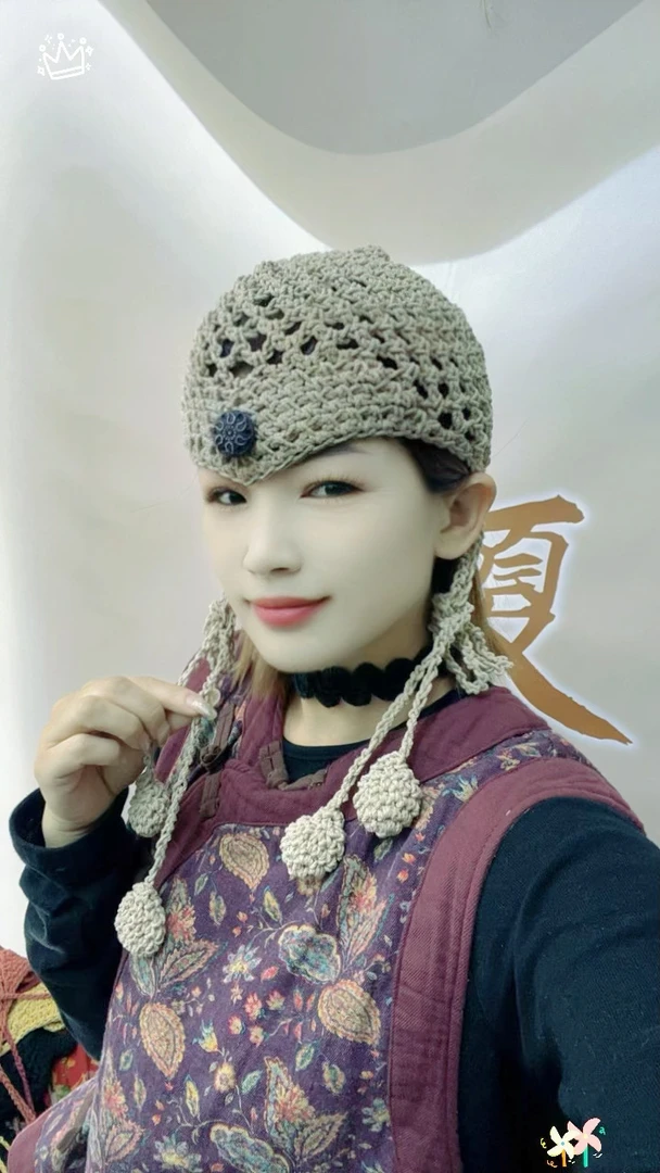 初夏家秋冬复古民族风中国风棉麻美人尖包头帽