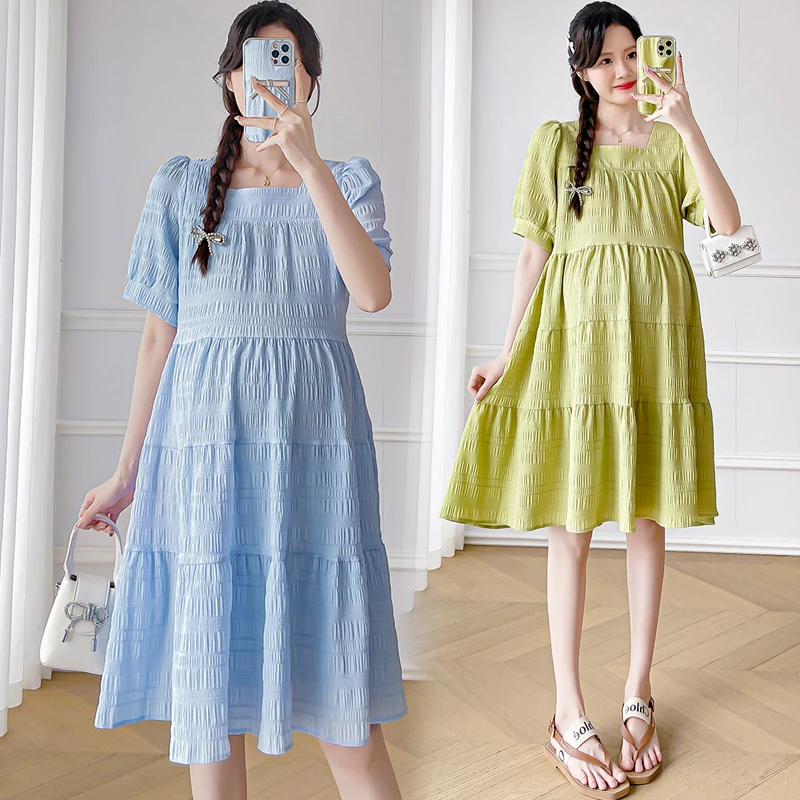 孕妇连衣裙夏季新款韩版宽松孕妇装中长款孕期适合穿搭孕妇裙夏装