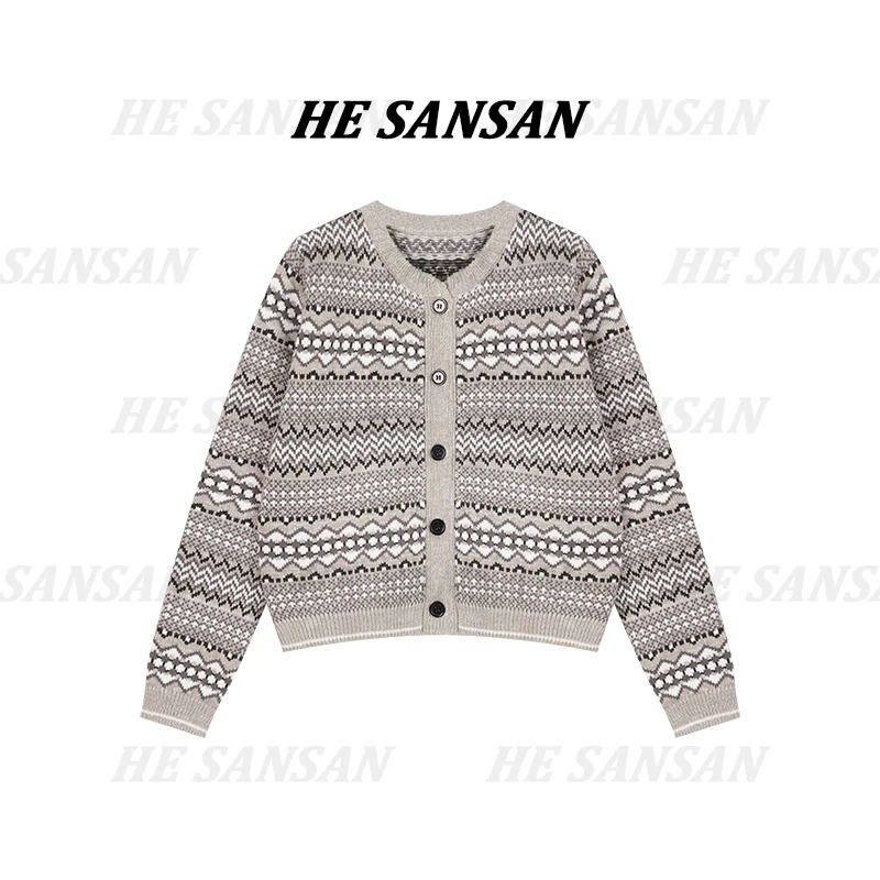 【SANSAN】小香风气质百搭编织设计款长袖开衫外套DY-1866