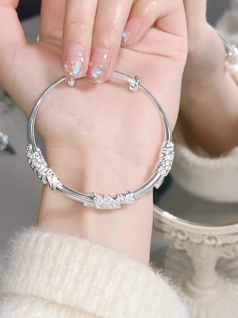 21g原创设计民族风999百搭镯子精美女简约圈口可调节TTT