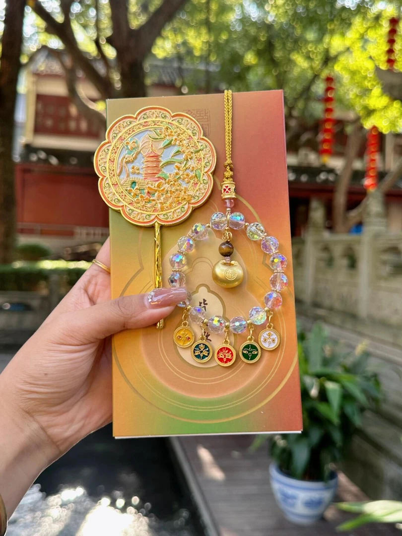 灵隐寺钱袋子布袋同款挂件文创车载汽车内饰包包挂件新年装饰