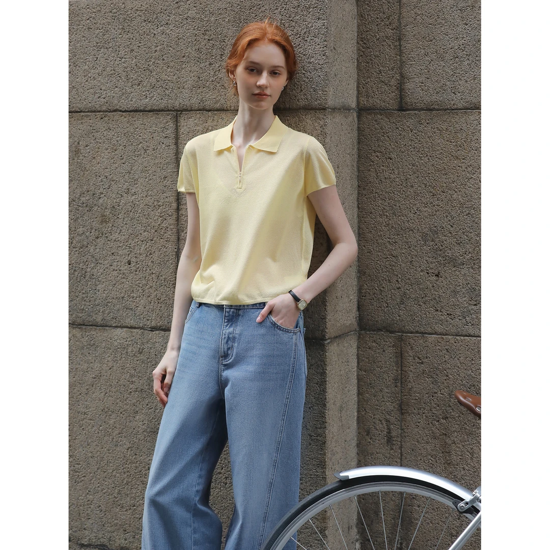 《王雪糕专属》MELLIIY POLO针织衫夏季新款宽松短袖上衣138250232