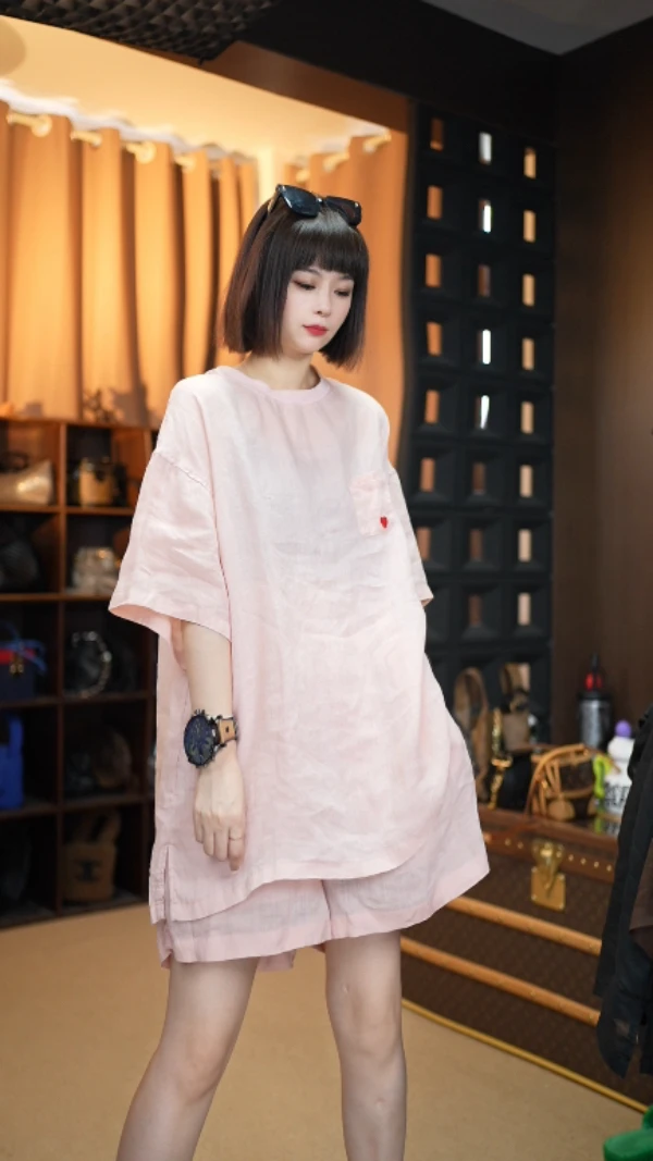 【思恩】2025夏季新款欧洲站韩版时尚简约宽松T恤上衣2573