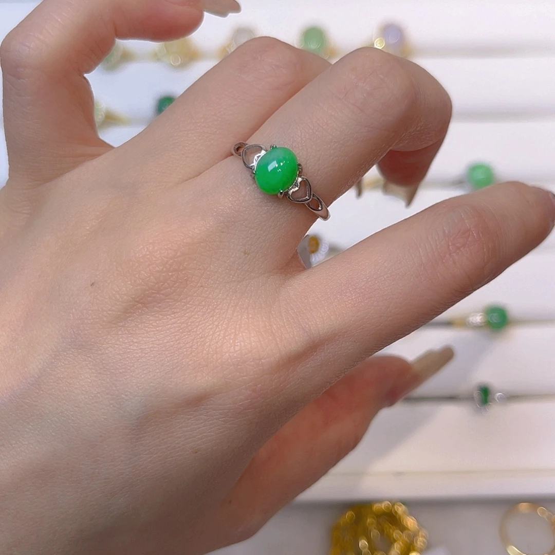 银S925镶嵌戒指翡翠