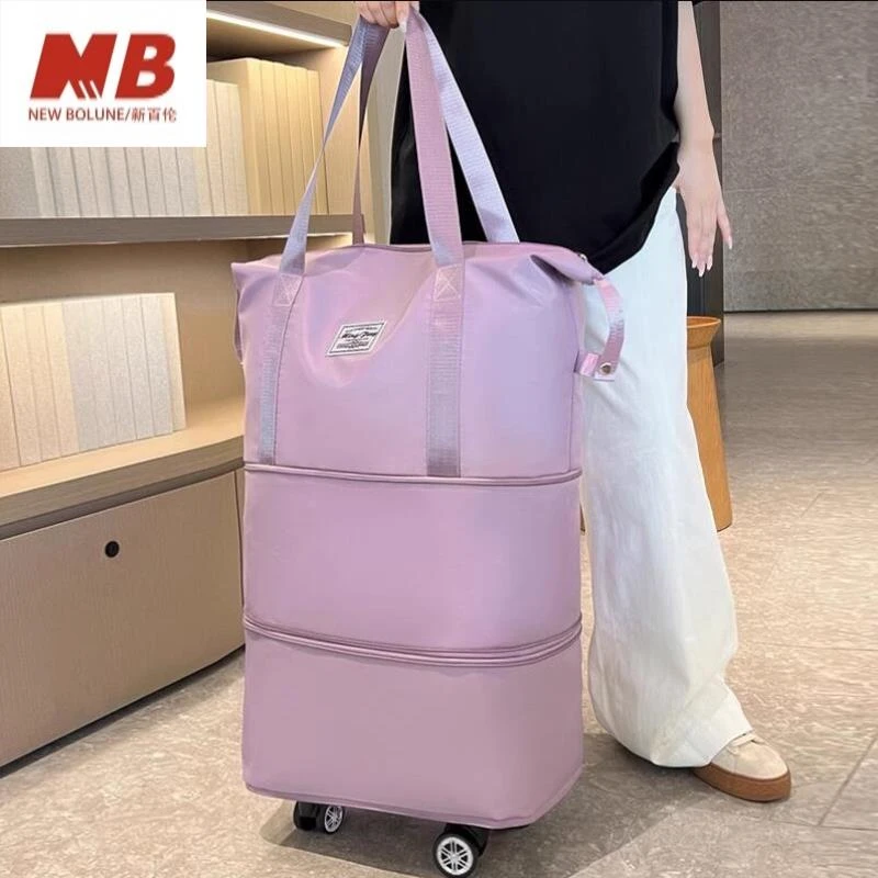 新百伦【奥莱撤柜】行李袋旅行包带轮子万向轮女大容量轻便折叠拉