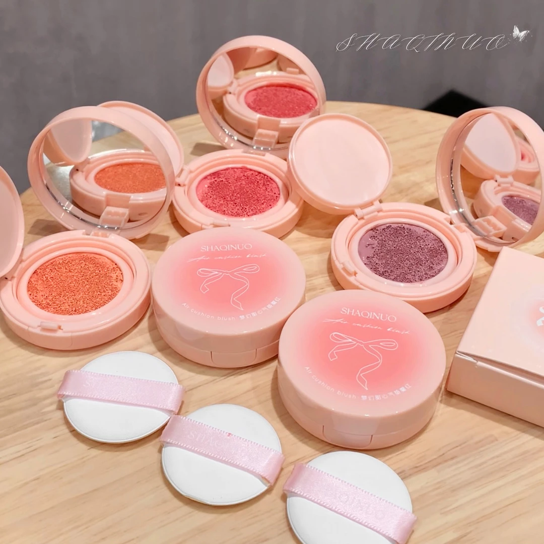 莎琪诺梦幻甜心气垫腮红元气显嫩持妆低饱和滋润哑光膨胀色胭脂膏