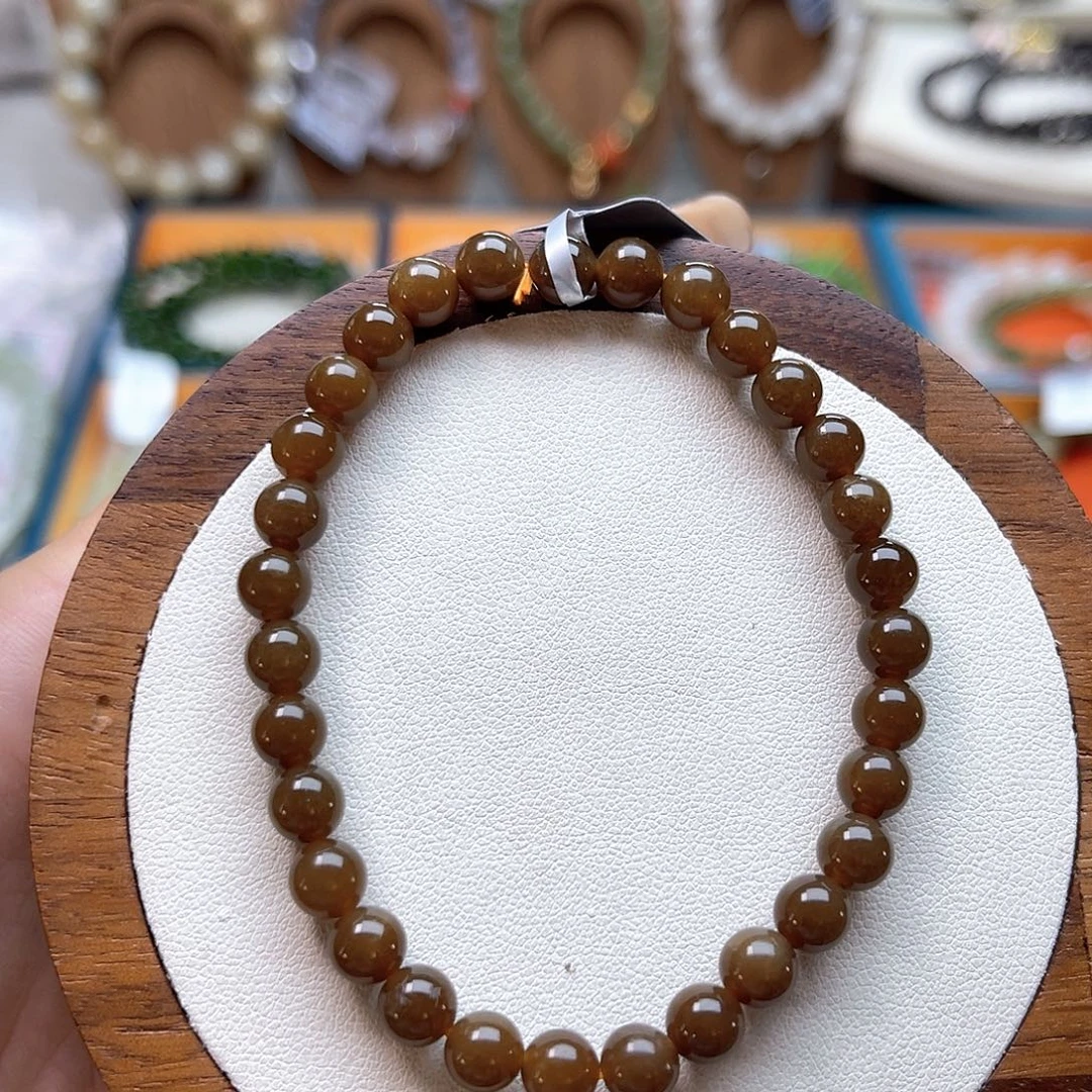 和田玉未镶嵌手串A51卡6