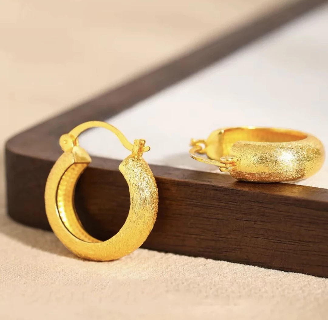 合金亚克力耳饰 古法气质圈圈耳环高级感百搭耳饰