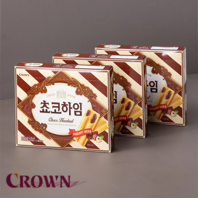 【律哥推荐】韩国进口巧克力榛子威化饼干142克夹心小包装