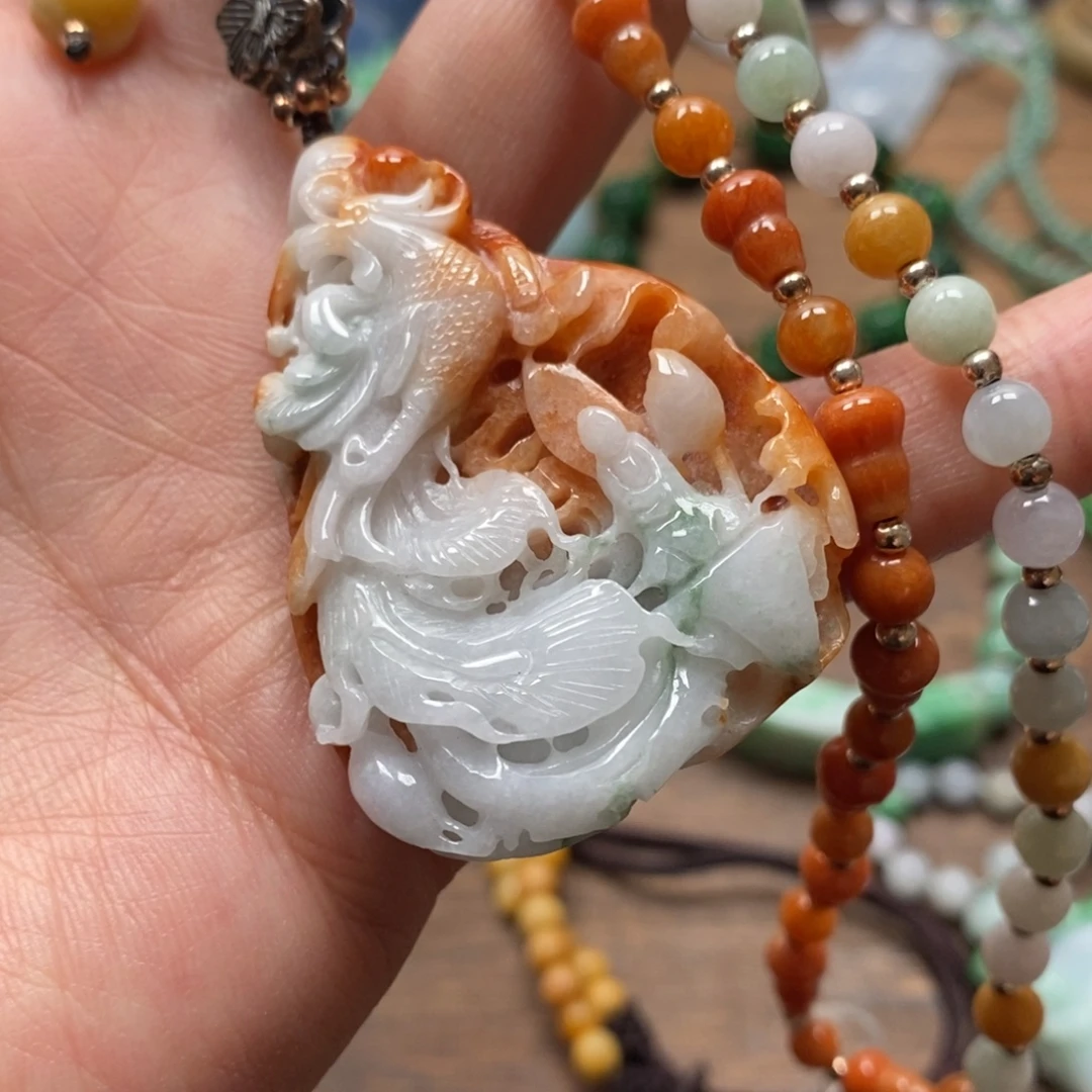 翡翠未镶嵌颈饰复古国风