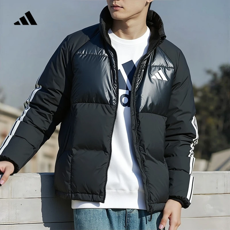 阿迪达斯立领羽绒服男装冬季新款御寒保暖运动服羽绒外套 JG5923