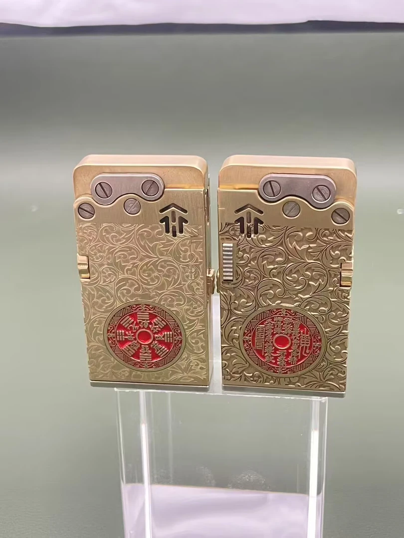 纯手工八代龙蛇立体浮雕煤油打火机个性复古填彩山鬼盔甲机
