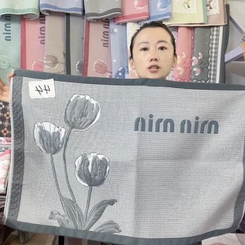 棉纱布黑色郁金香纯棉