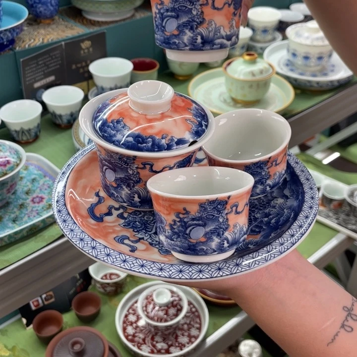 景德镇陶瓷盖碗茶具