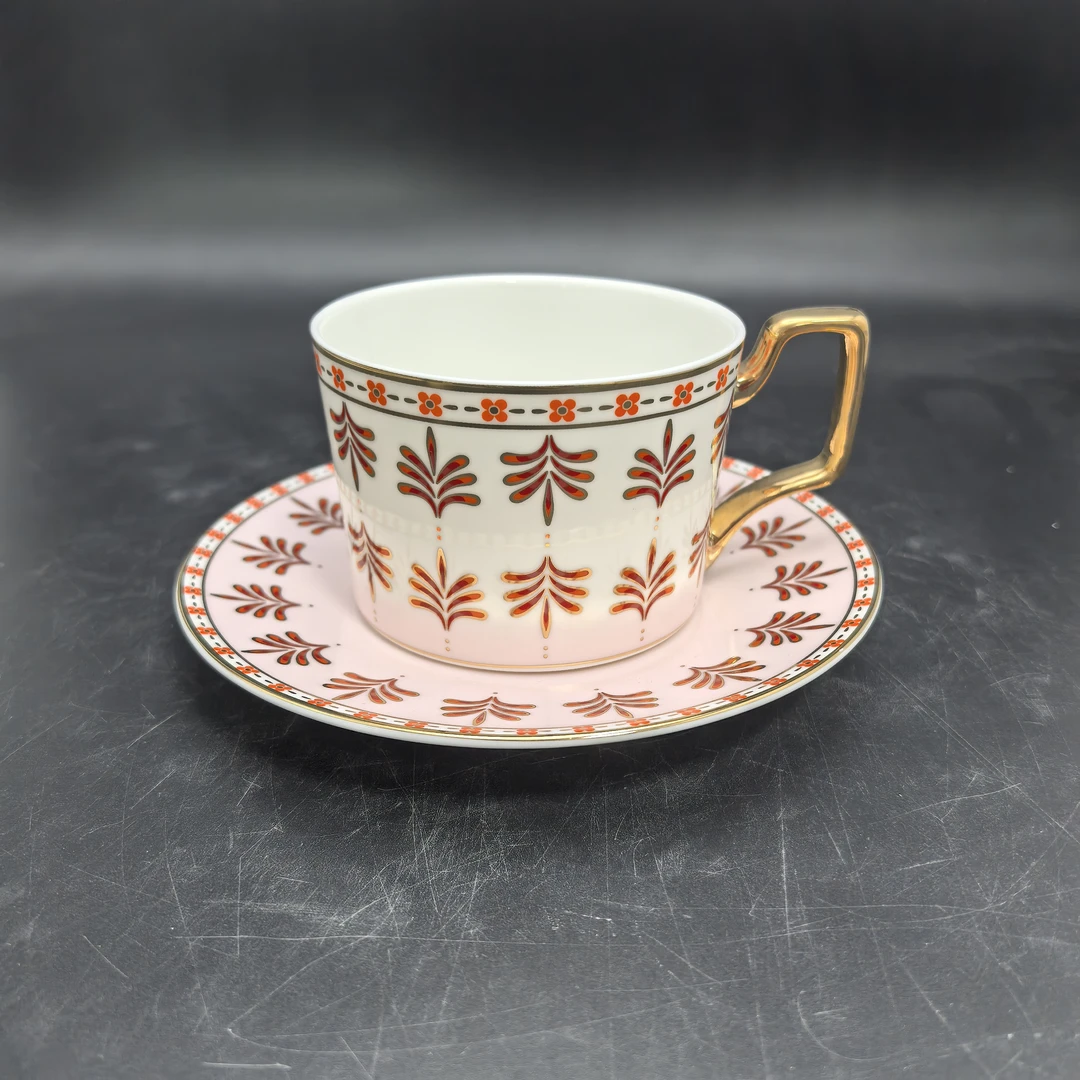 【熹光】法式咖啡杯碟 280ml 粉