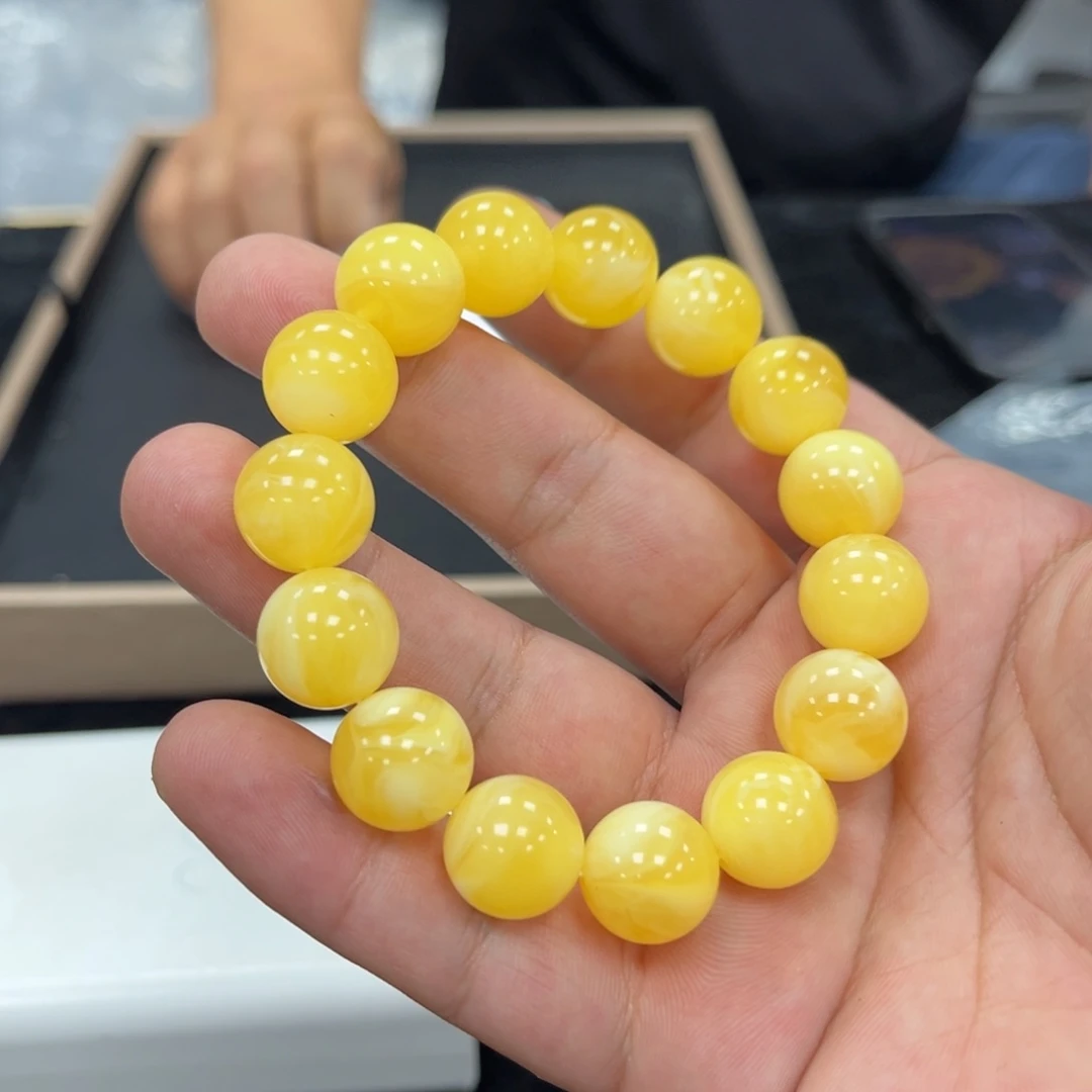 未镶嵌颈饰蜜蜡14mm手串