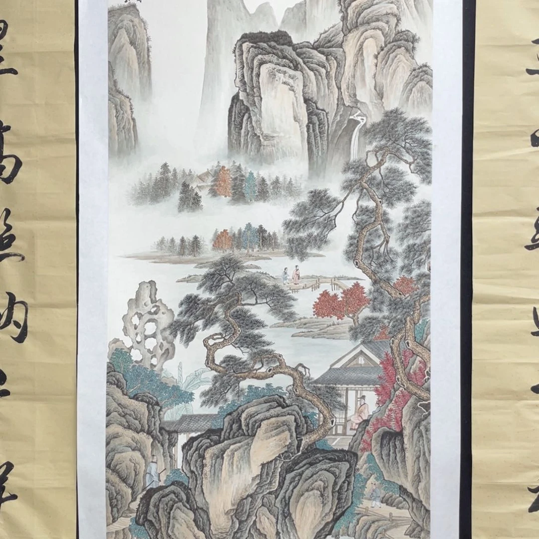 国画清*手绘精品山水四尺