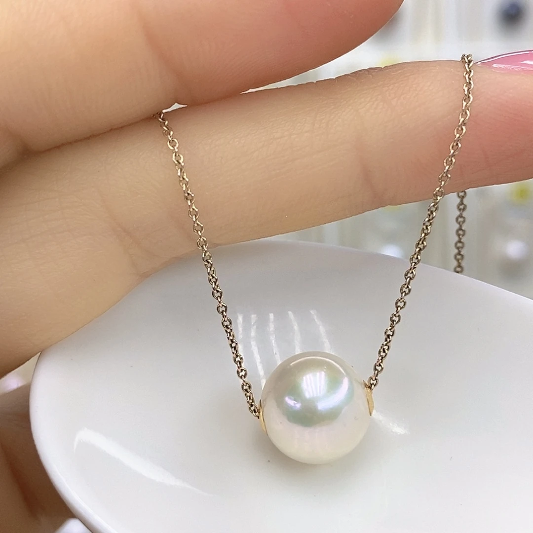 18K金镶嵌吊坠(赠链)淡水珍珠