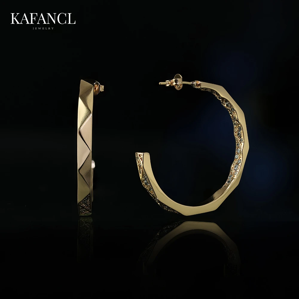 古埃及  925银针 C形三角切面耳环 ZR-A774